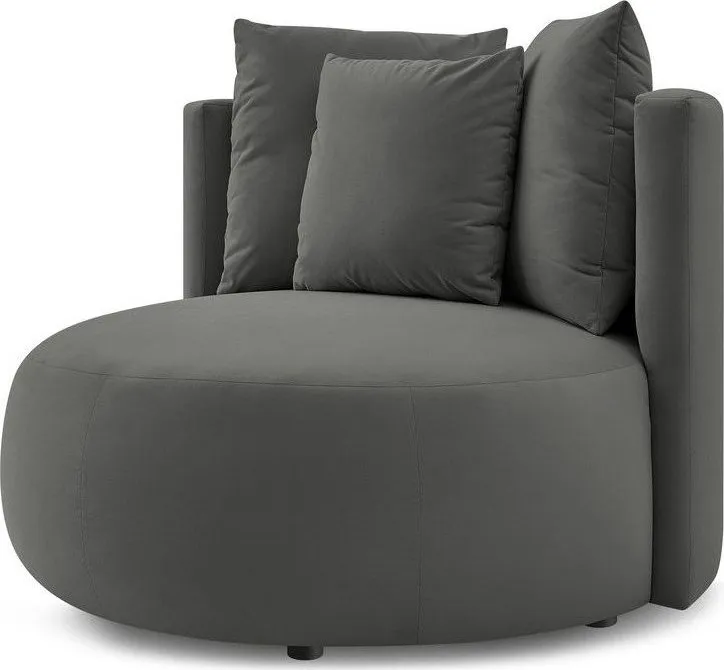 Světle šedé sametové křeslo Cesar – Bobochic Paris