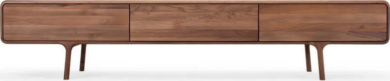 Hnědý TV stolek z ořechového dřeva 220x45x45 cm Fawn – Gazzda