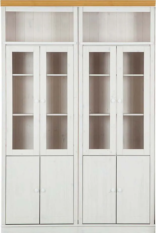 Bílá vitrína z borovicového dřeva 148x223 cm Anita – Støraa