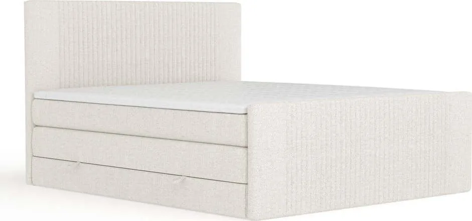 Béžová boxspring postel s úložným prostorem 200x200 cm Bergamo – Maison de Rêve