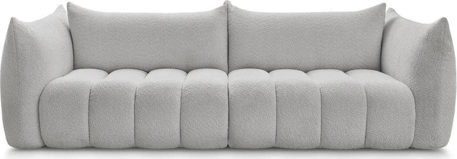 Světle šedá pohovka z textilie bouclé 286 cm Azra – Bobochic Paris